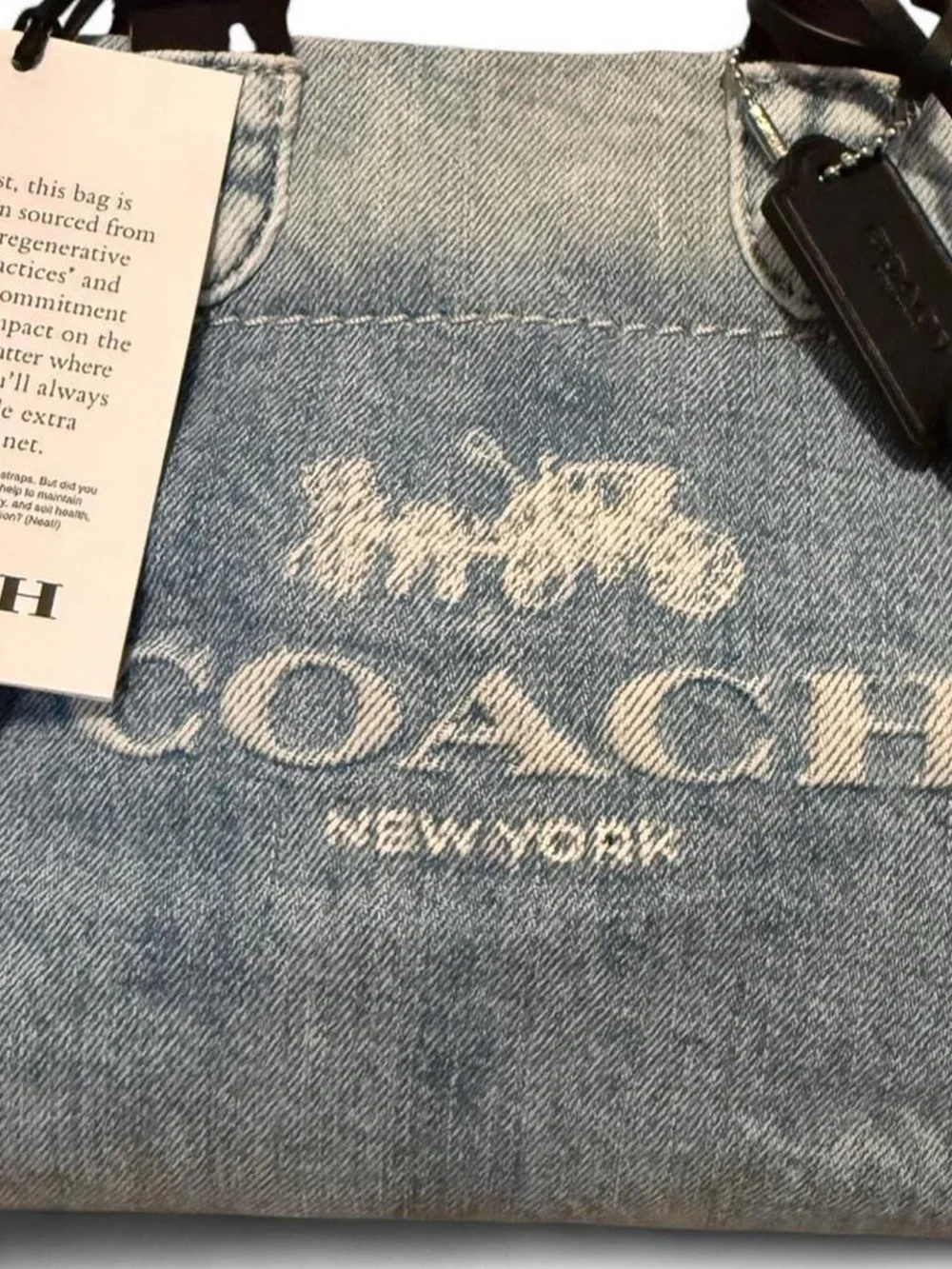 Coach Denim Mini Tour Tote Bag - Picture 2 of 6